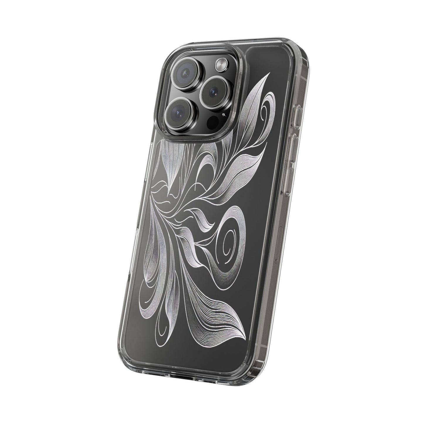 Transparent Nature's Embrace in Linework Iphone Case Compatible With Iphone 16 15 14 - Clear Phone Cover