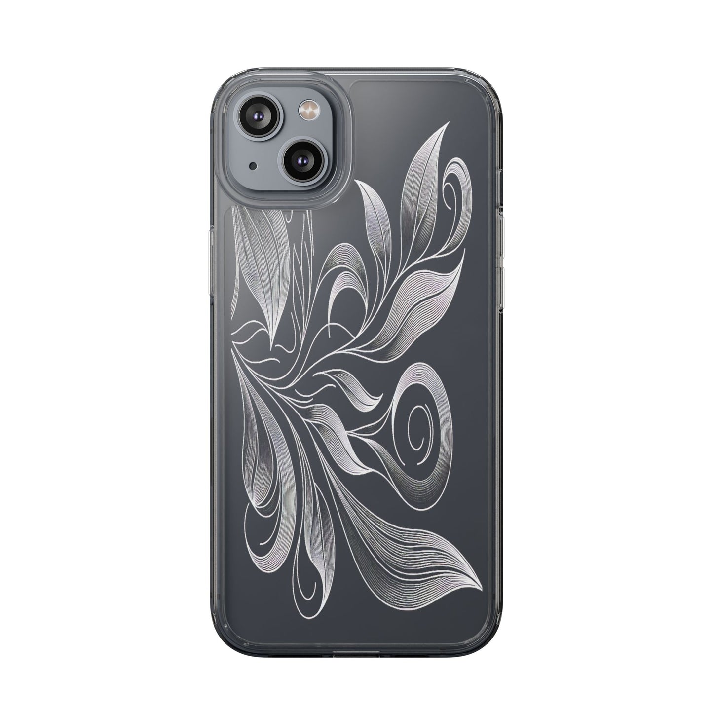 Transparent Nature's Embrace in Linework Iphone Case Compatible With Iphone 16 15 14 - Clear Phone Cover