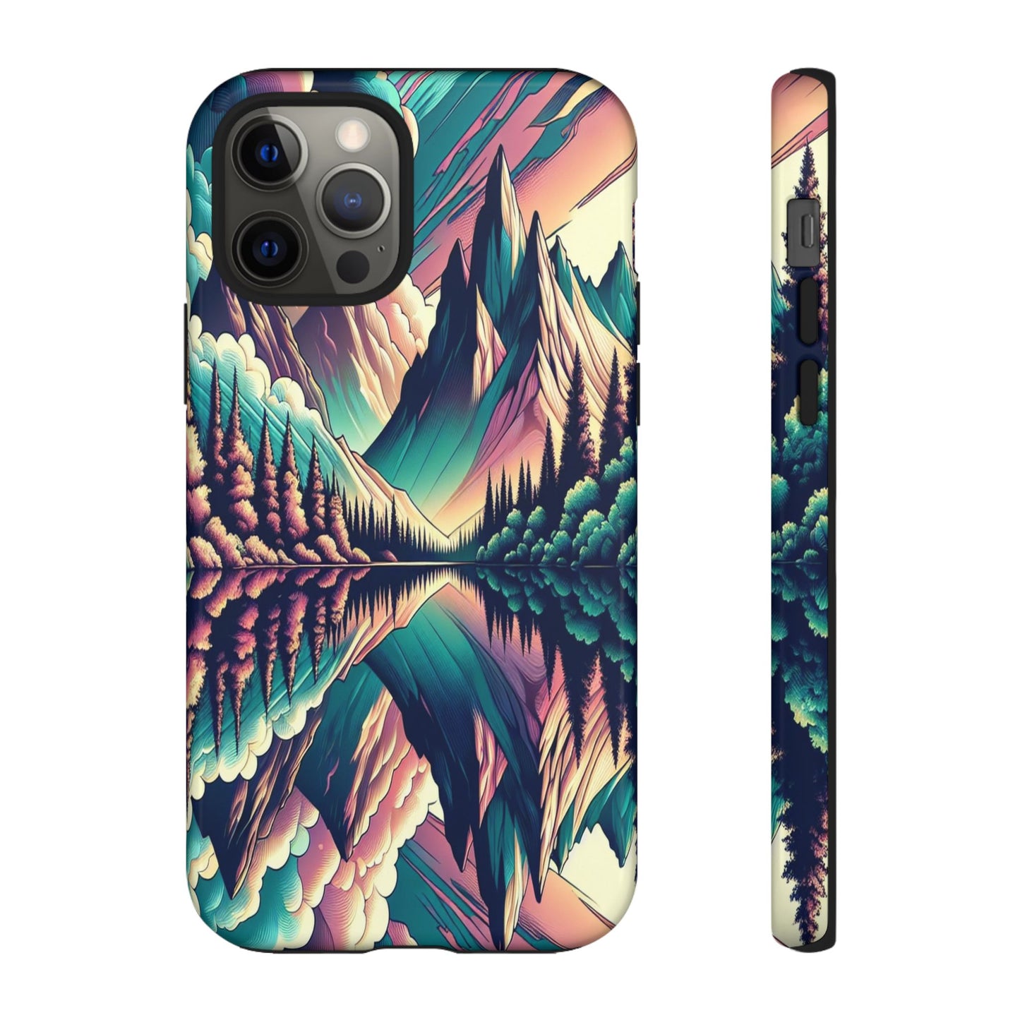 Tranquil Peaks and Reflected Skies - Phone Case