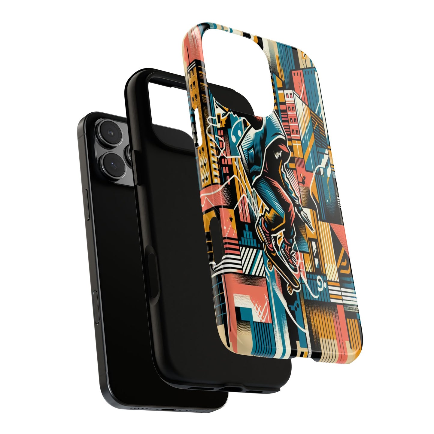 Skater in the Cityscape - Phone Case