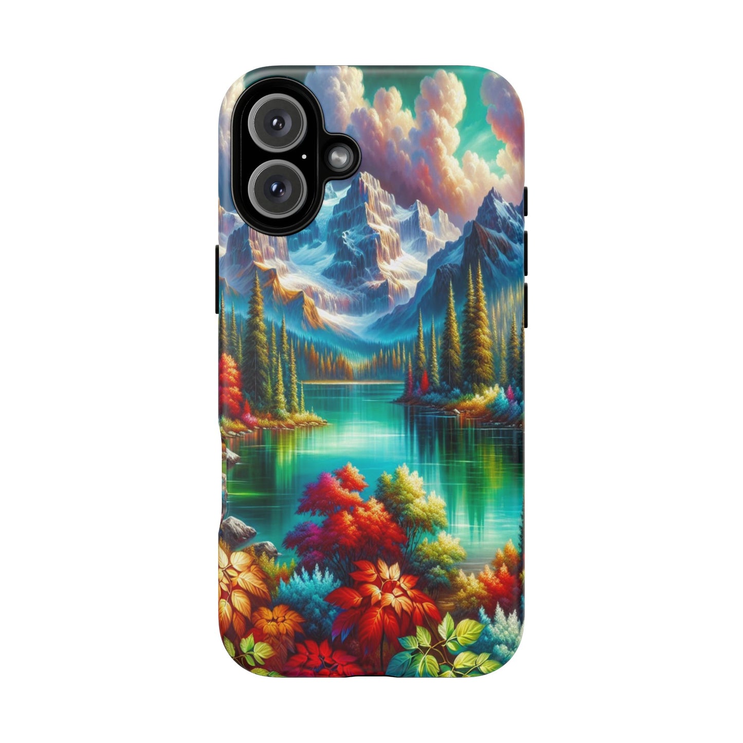 Colorful Mountain Lake Scene - Phone Case