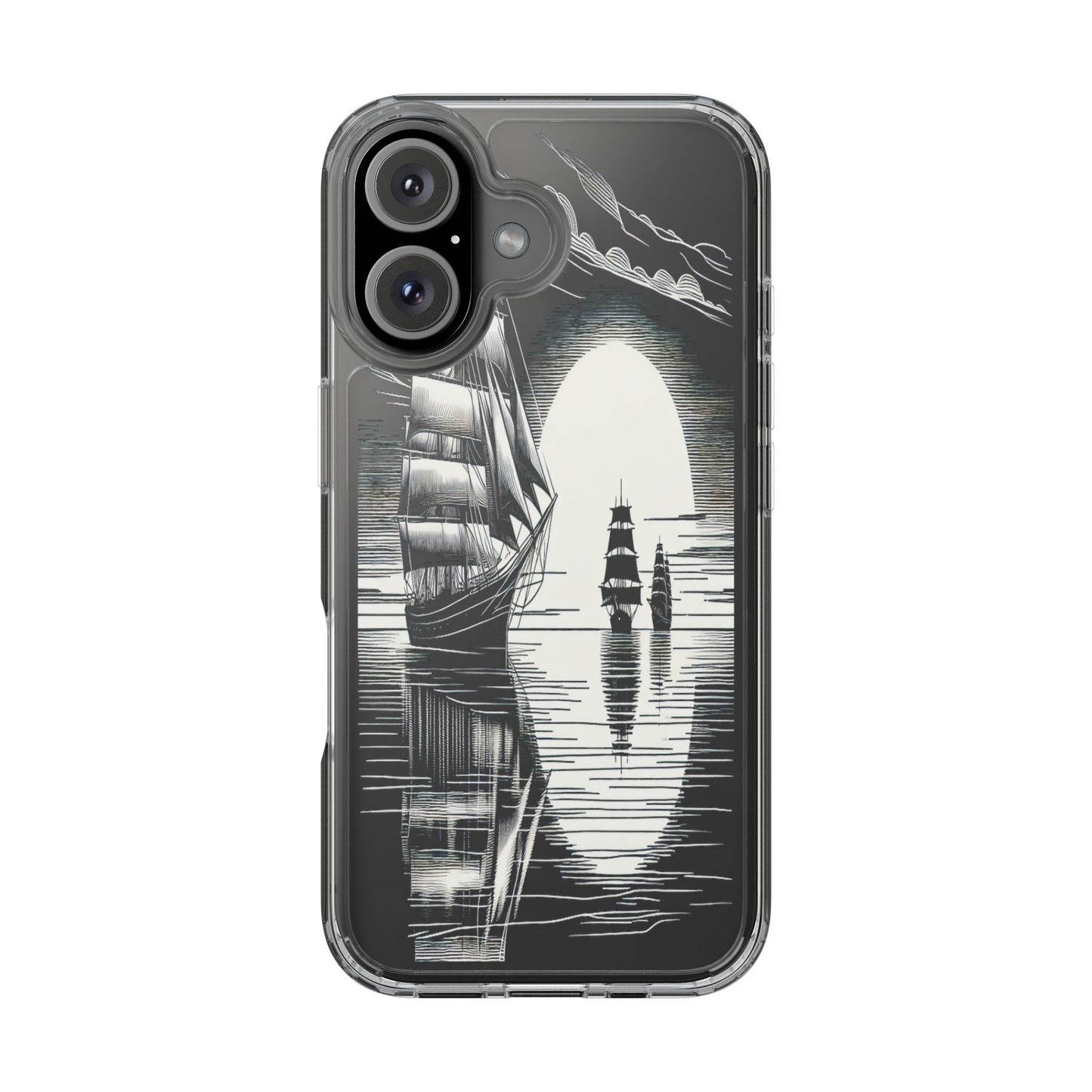 Transparent Sailboats on the Horizon Iphone Case Compatible With Iphone 16 15 14 - Clear Phone Cover