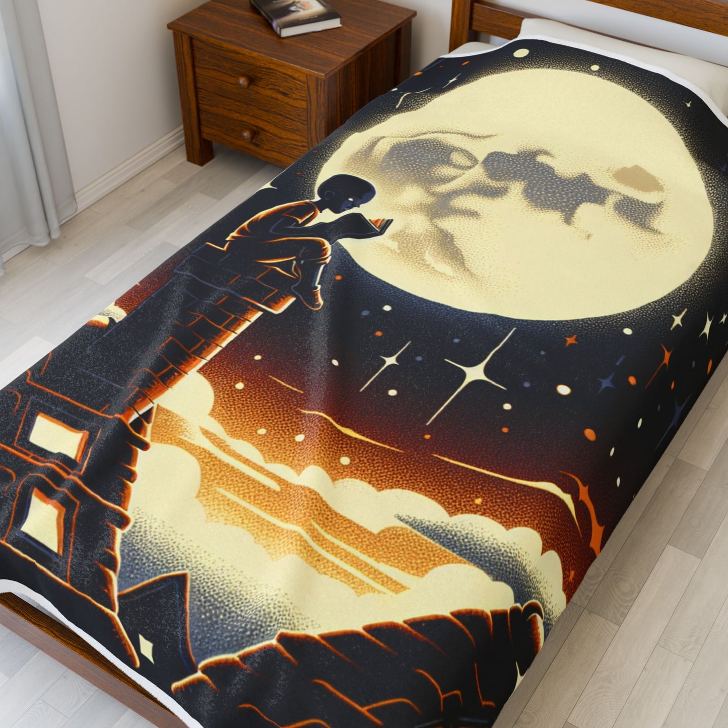 Lunar Reading Odyssey - Plush Blanket