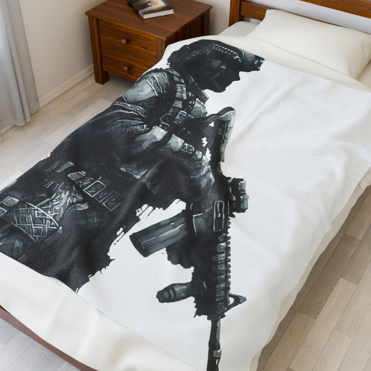 Guardian in Monochrome - Plush Blanket