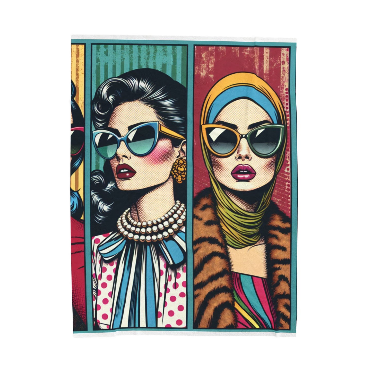 Retro Fashion Icons in Focus - Plush Blanket