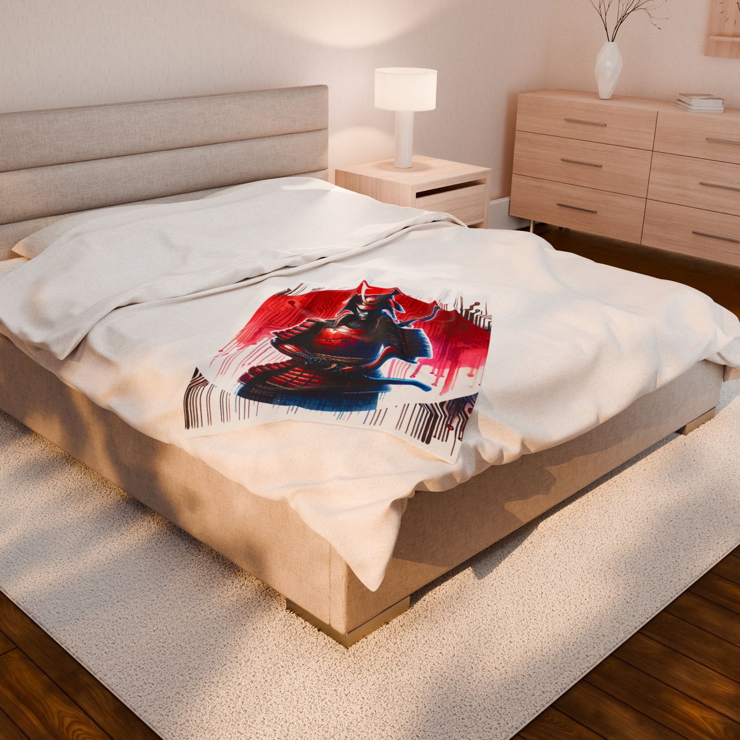 Samurai Cyber Nexus - Plush Blanket