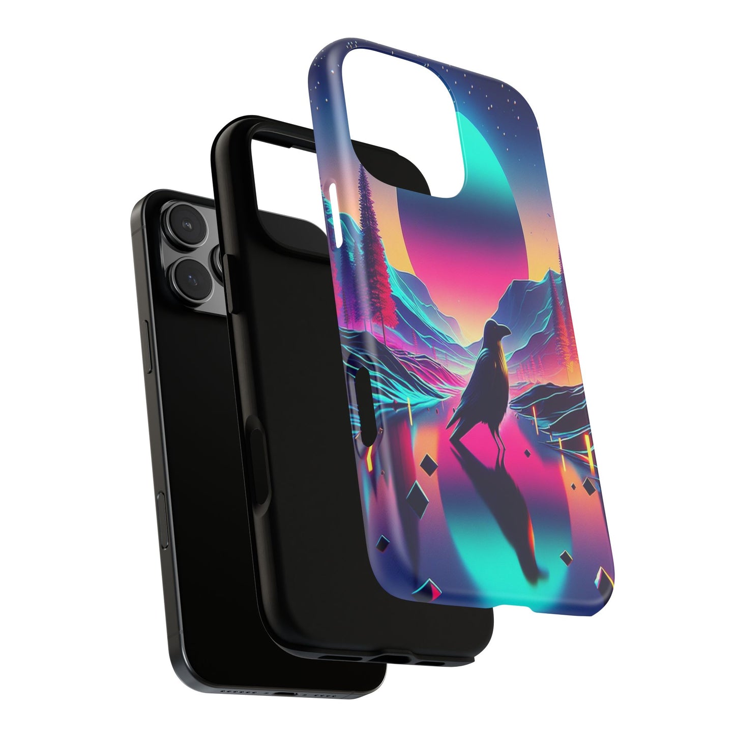 Celestial Horizon with Raven - Phone Case