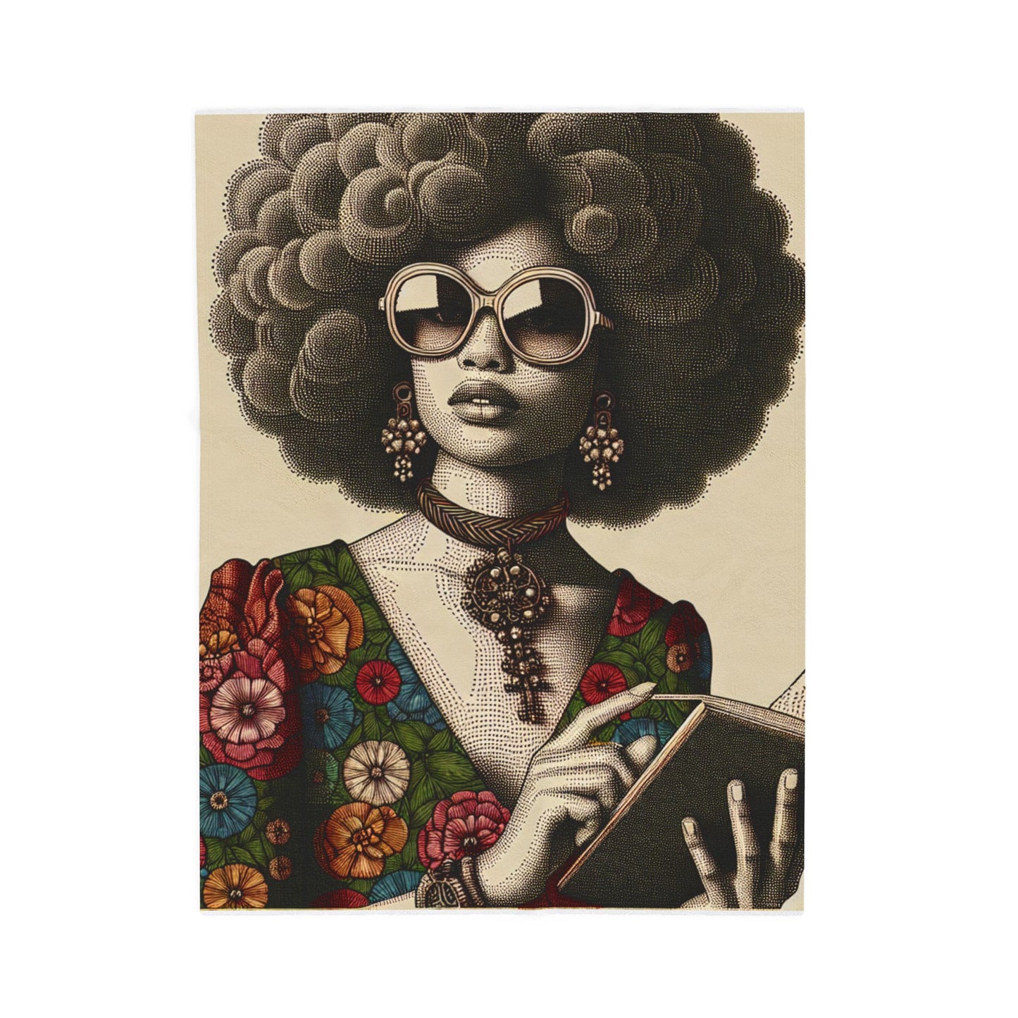 Retro Melanin Essence - Plush Blanket