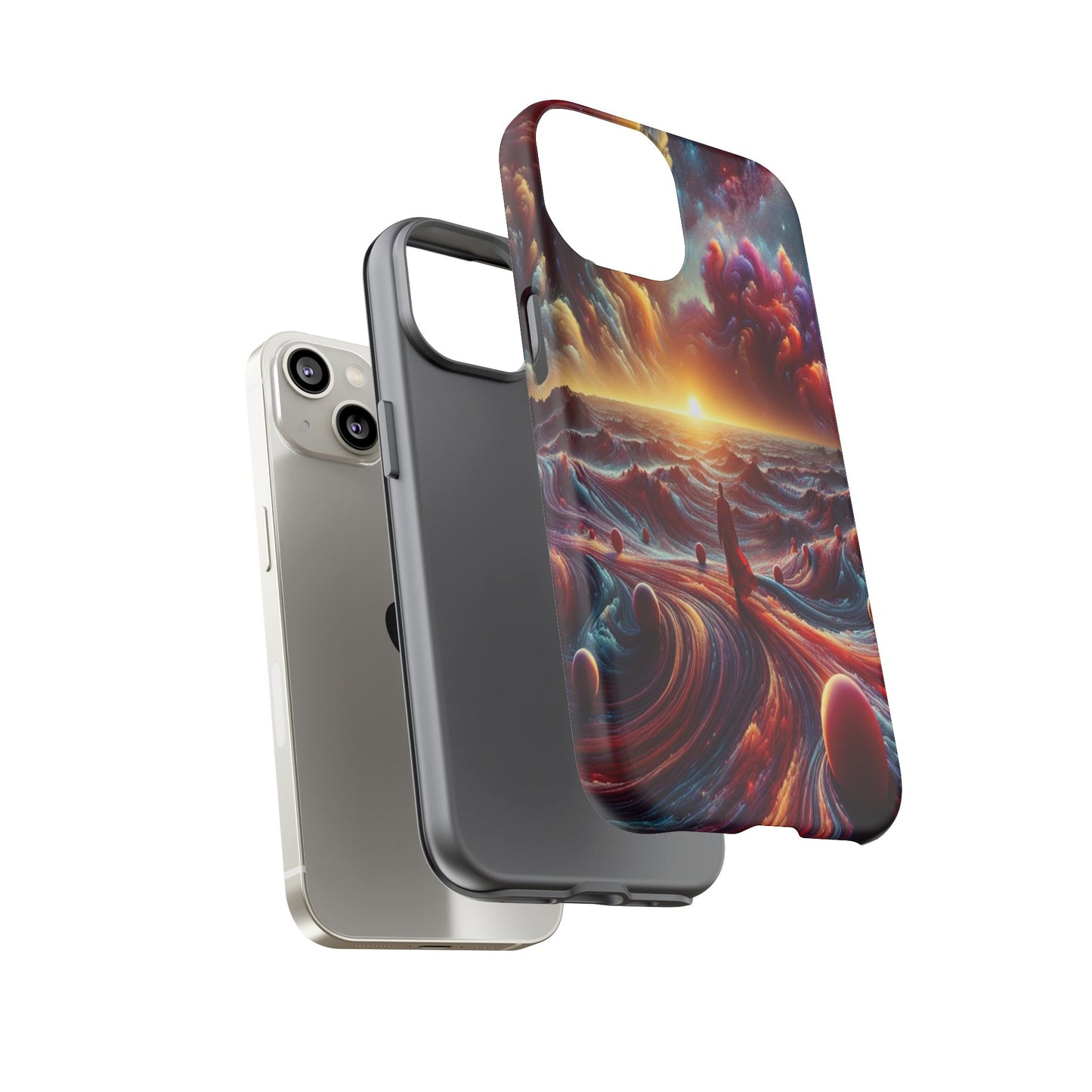 Journey Through Celestial Waves - Phone Case