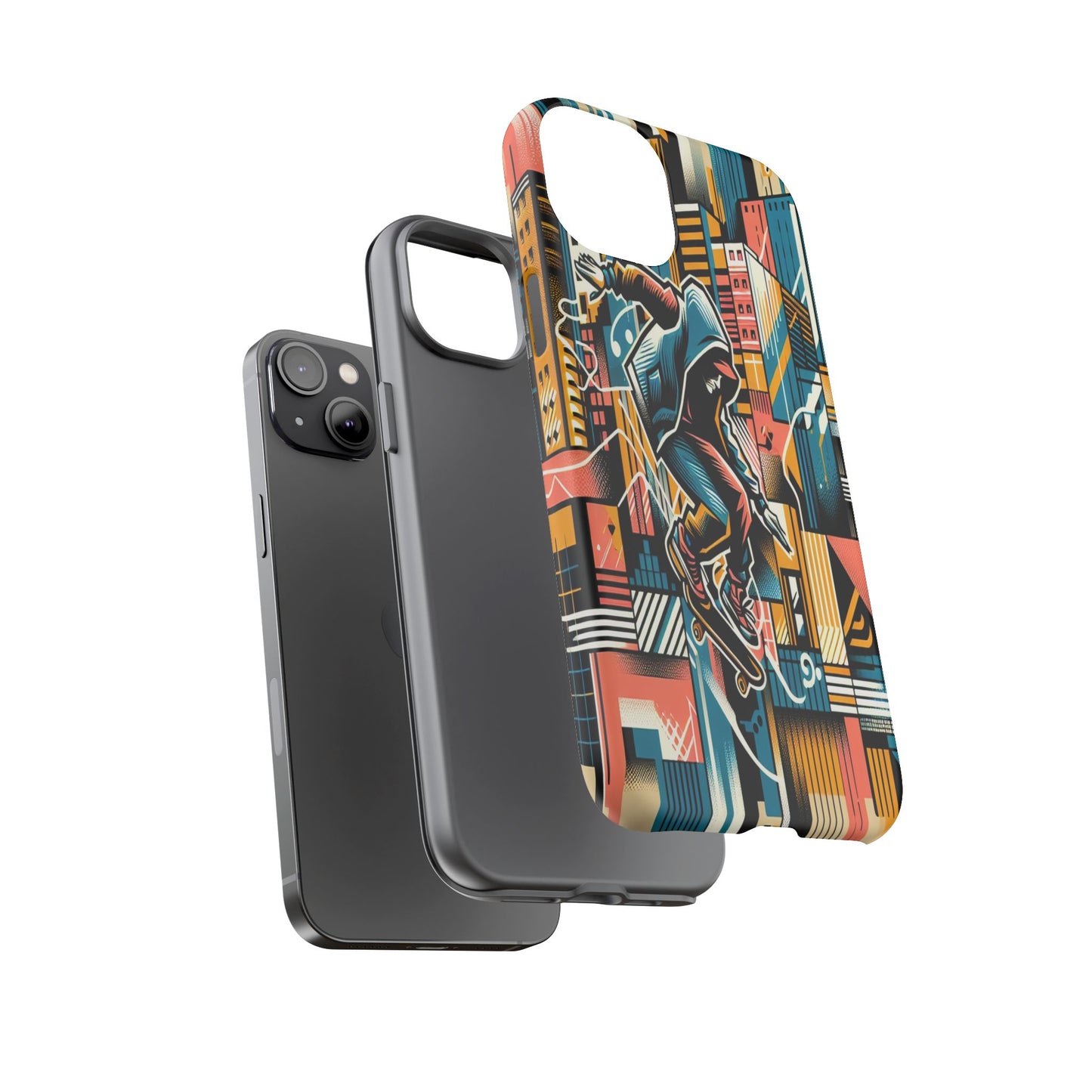 Skater in the Cityscape - Phone Case