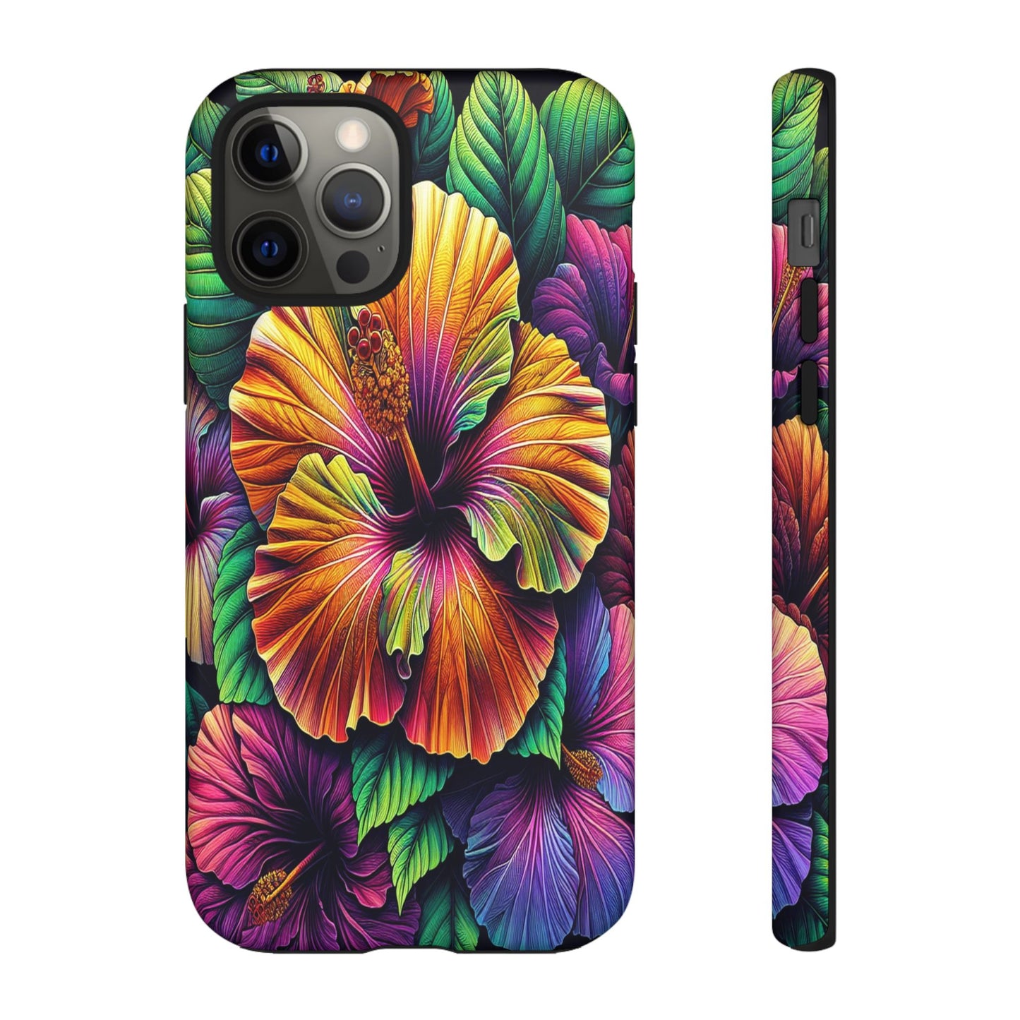 Custom ProtectiveColorful Hibiscus RadianceIphone Case Compatible With Iphone 16 15 14 - Phone Cover
