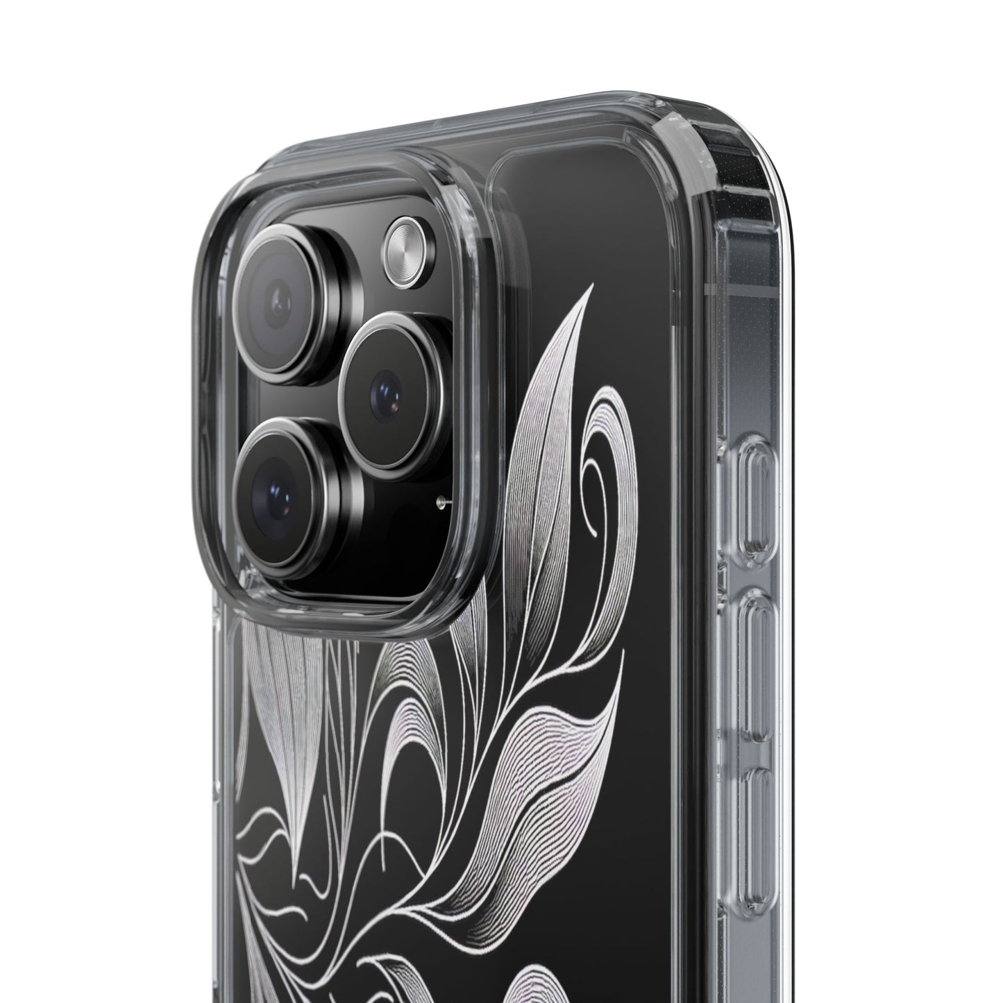 Transparent Nature's Embrace in Linework Iphone Case Compatible With Iphone 16 15 14 - Clear Phone Cover