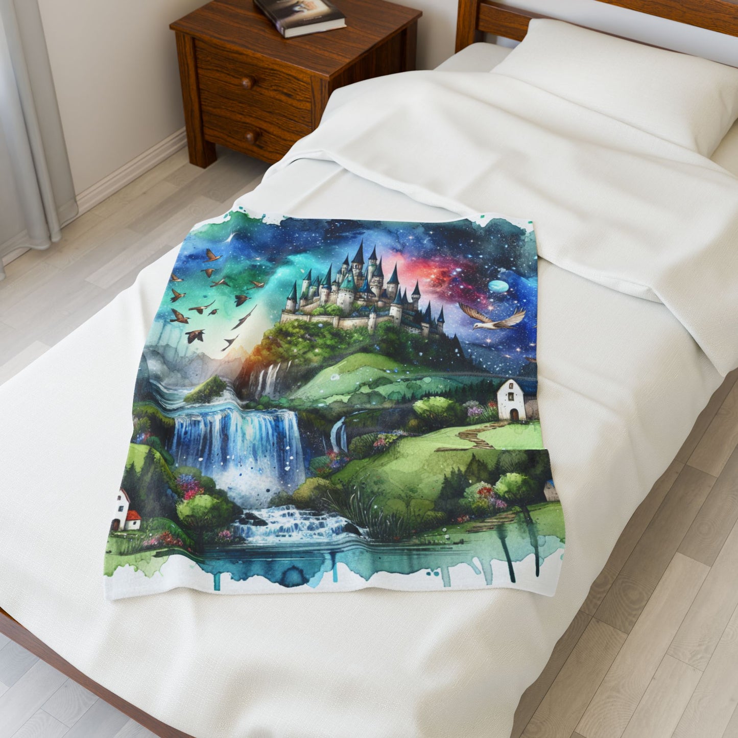 Enchanted Landscape of Dreams - Plush Blanket