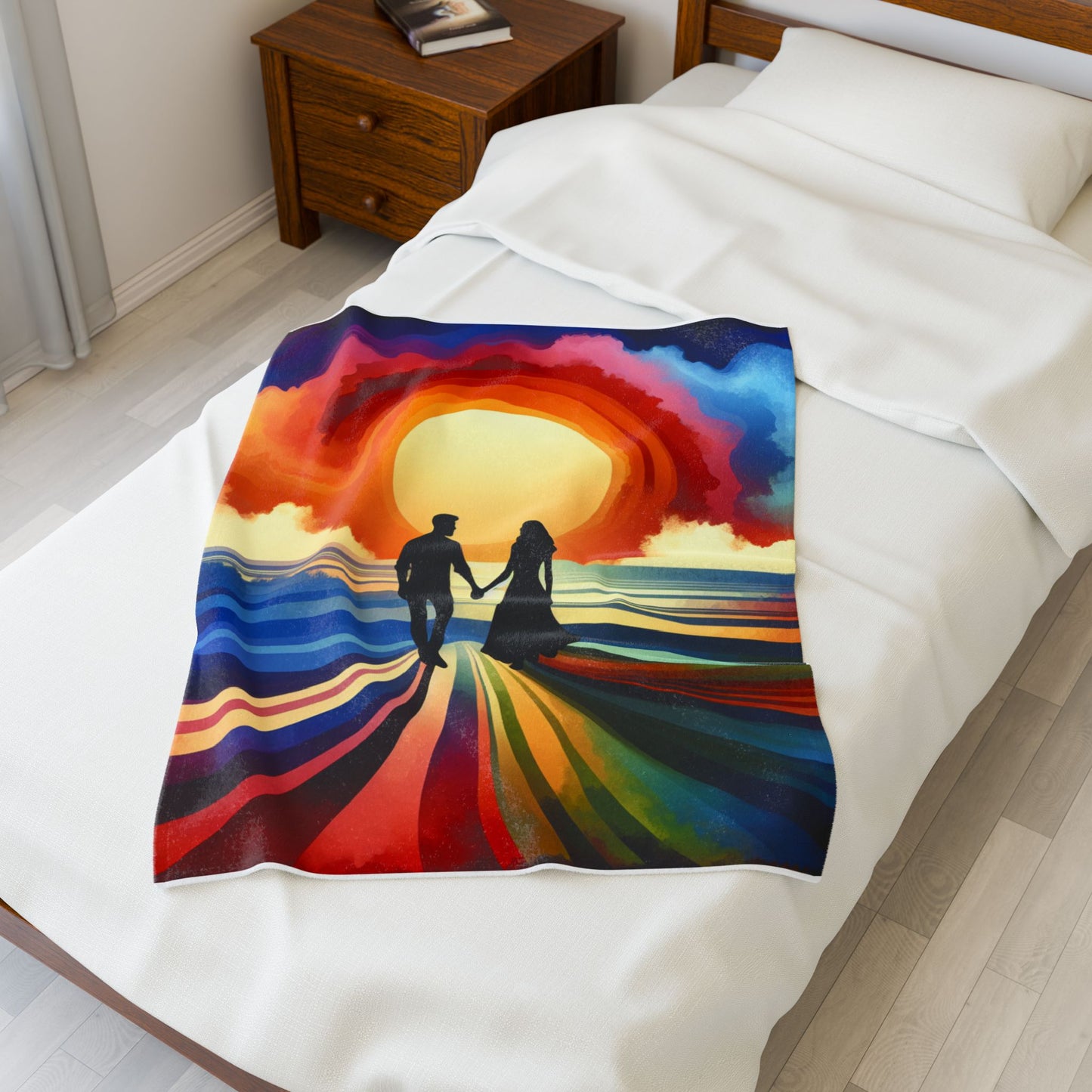 Silhouettes in the Glow - Plush Blanket