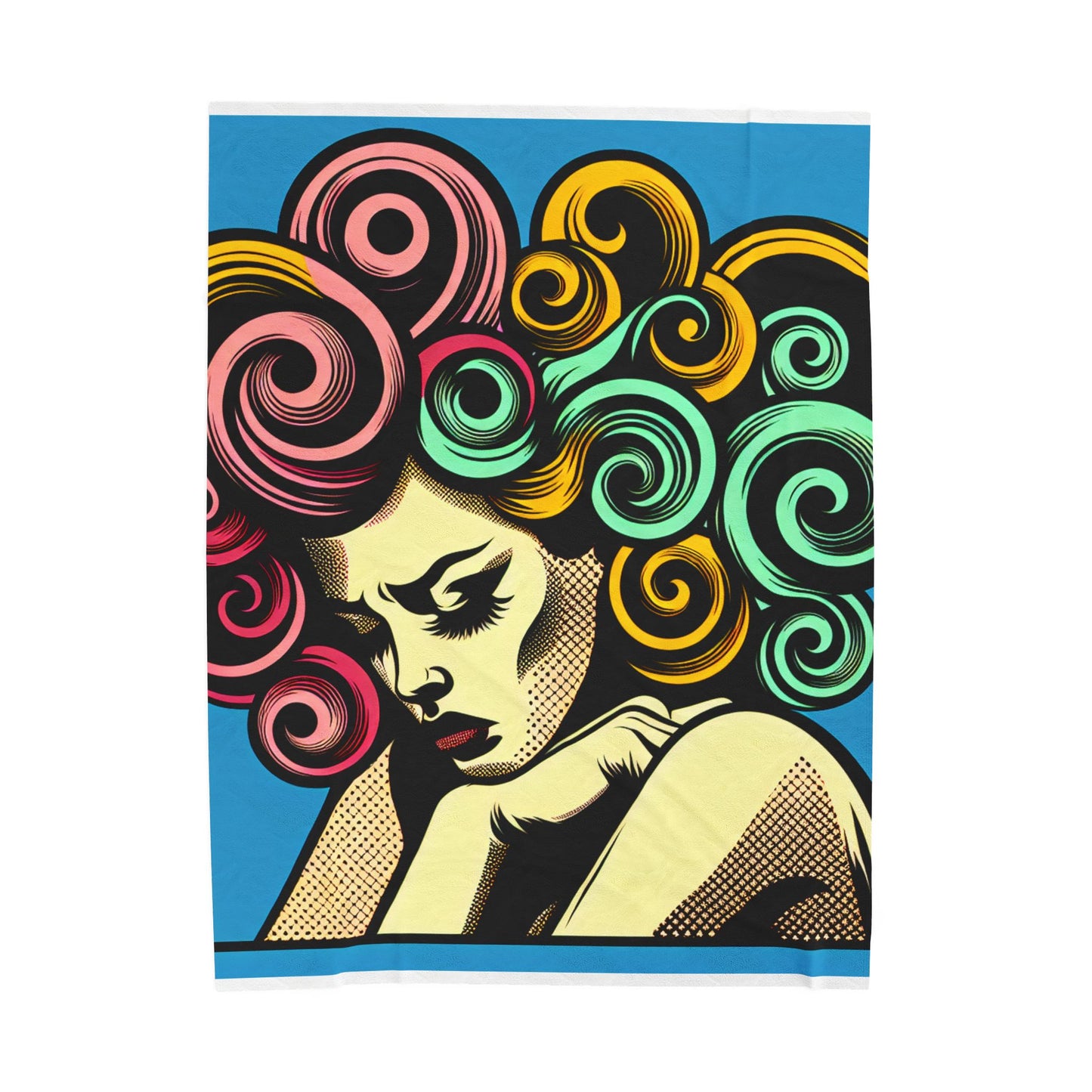 Curled Whispers of Thought - Plush Blanket