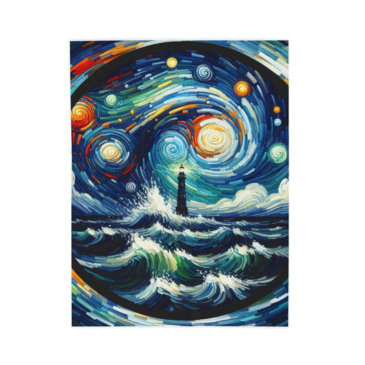 Guiding Light in Vortex Brushstrokes - Plush Blanket