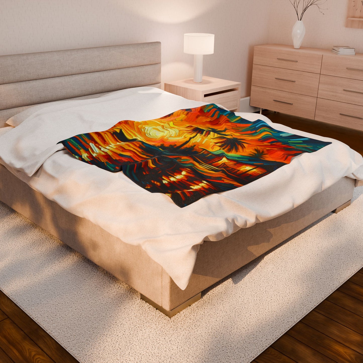 Island Haven at Dusk - Plush Blanket