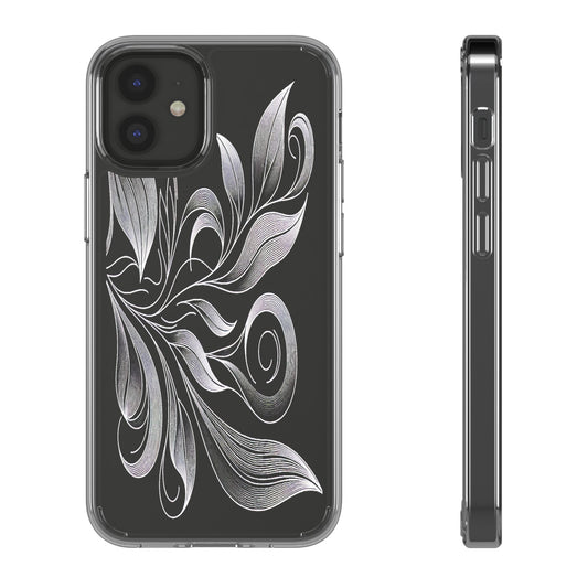 Transparent Nature's Embrace in Linework Iphone Case Compatible With Iphone 16 15 14 - Clear Phone Cover