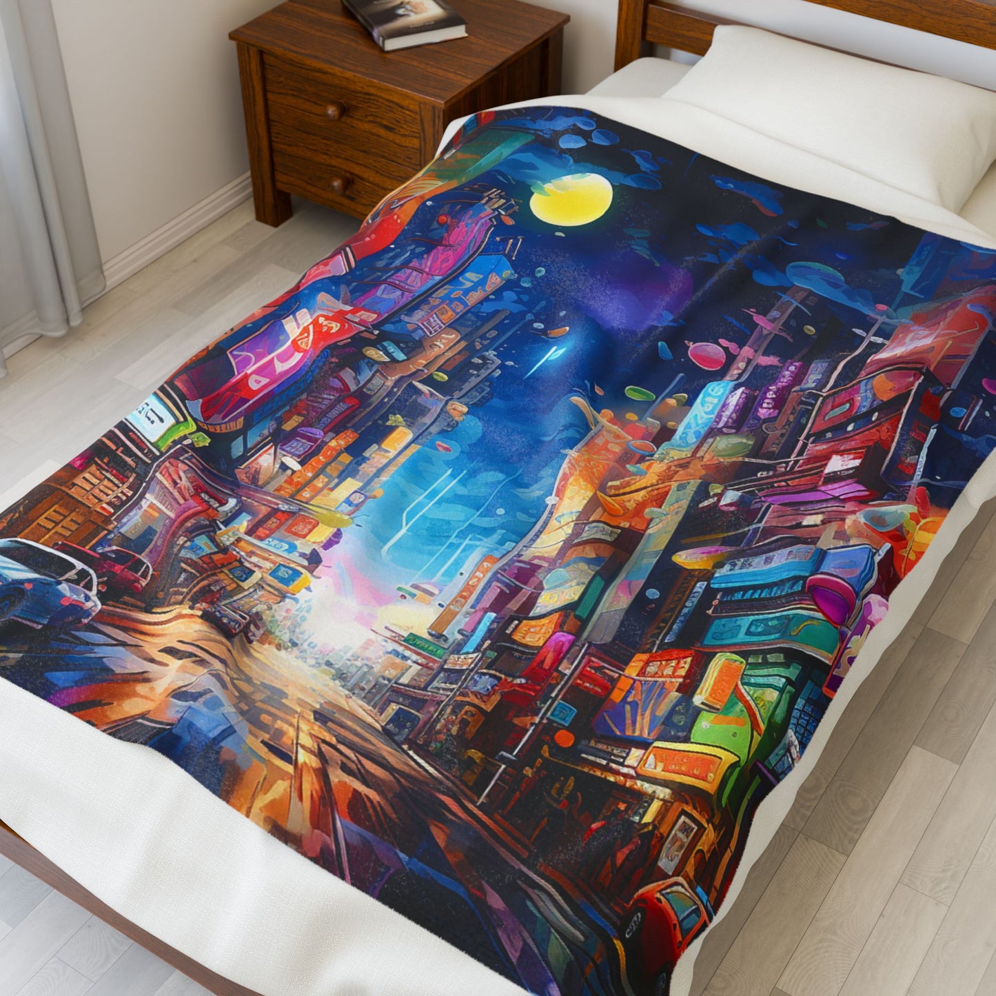 City Pulse at Dusk- Plush Blanket