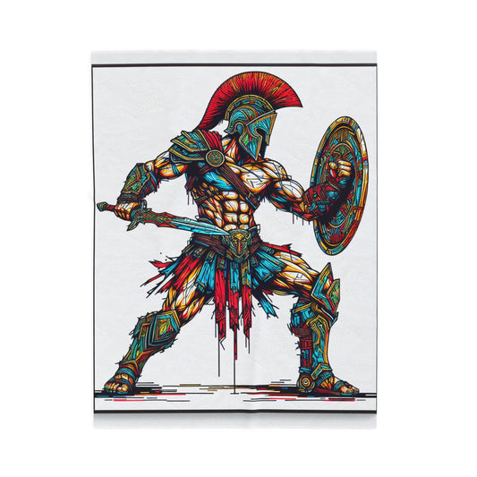 Warrior in Stained Glass- Plush Blanket