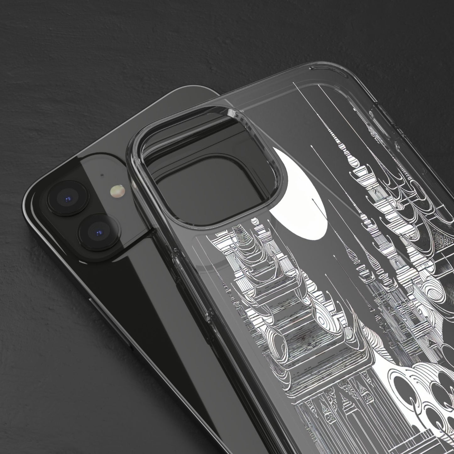 Transparent Temple Silhouette Under Bright Moon Iphone Case Compatible With Iphone 16 15 14 - Clear Phone Cover