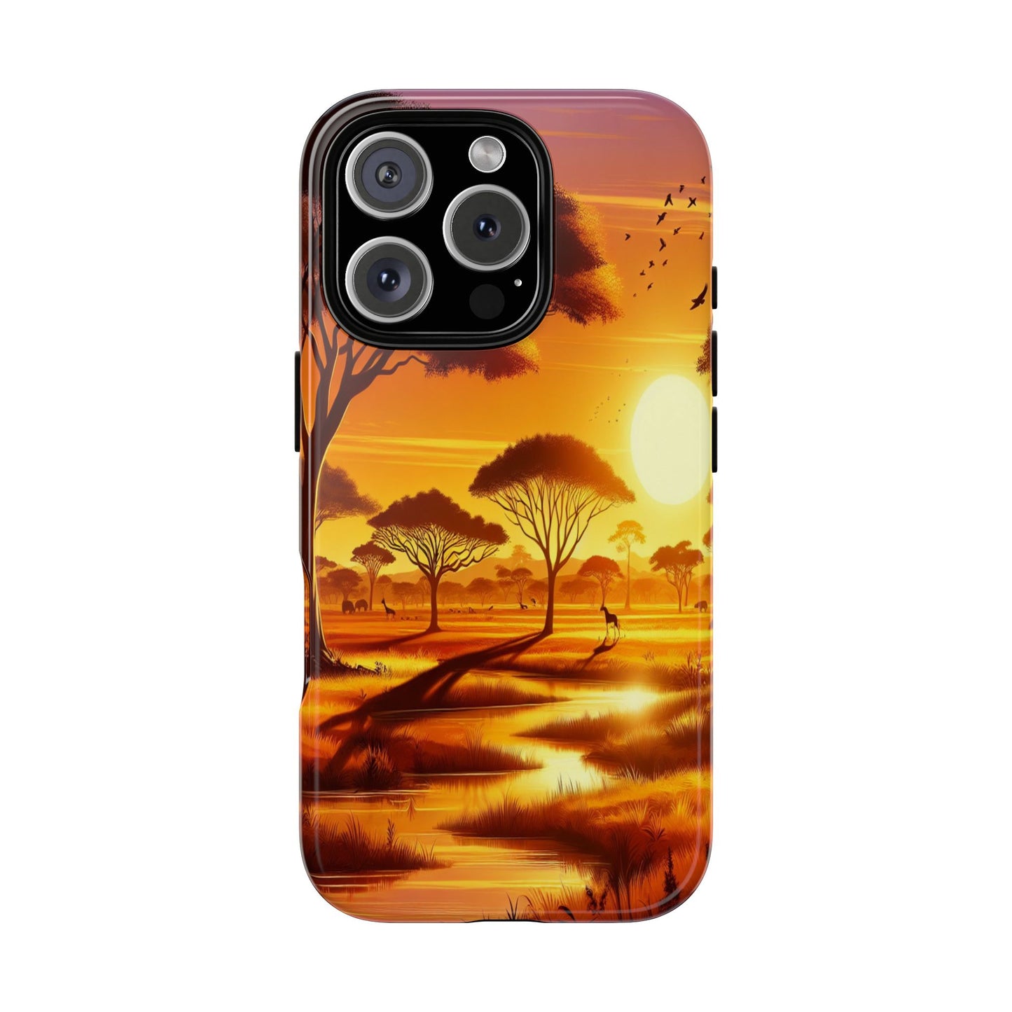 Protective Golden Savannah Giants Iphone Case Compatible With Iphone 16 15 14 - Phone Cover