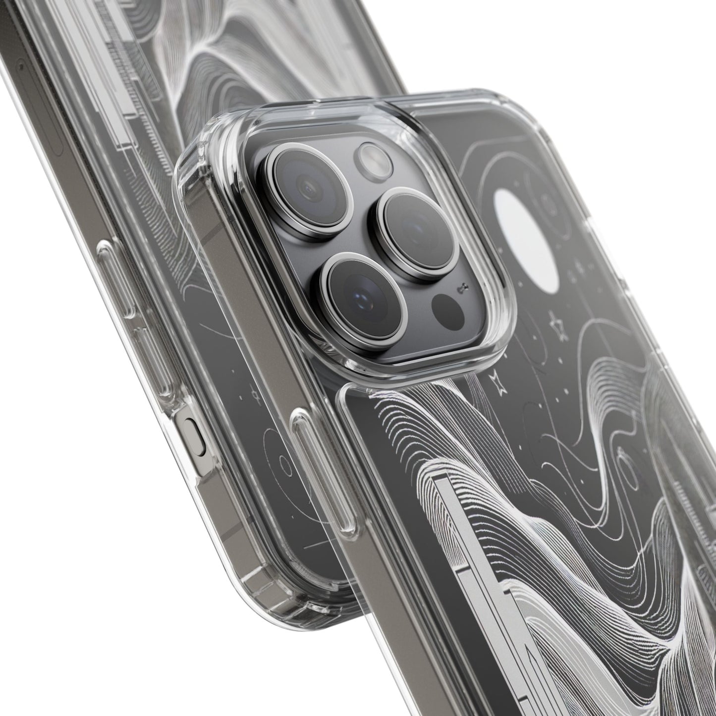 Transparent Illuminated Skyline Design Iphone Case Compatible With Iphone 16 15 14 - Clear Phone Cover