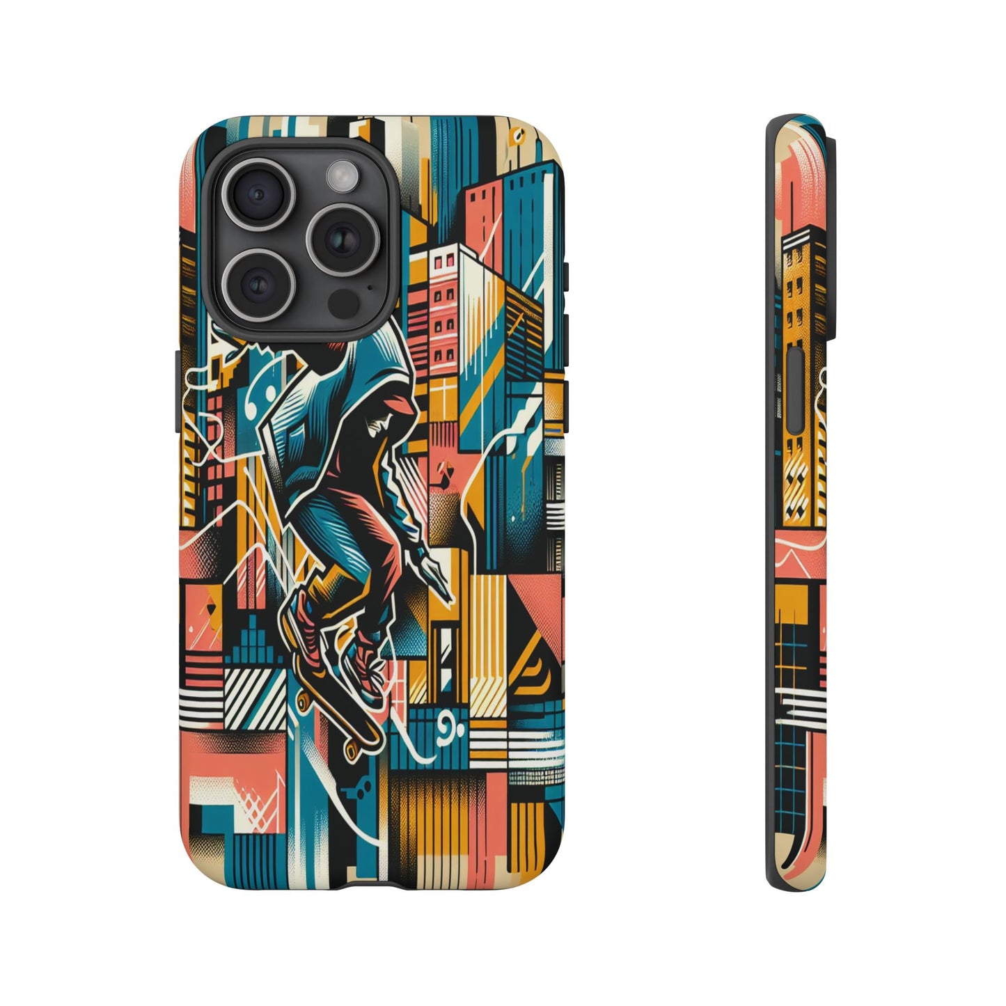 Skater in the Cityscape - Phone Case