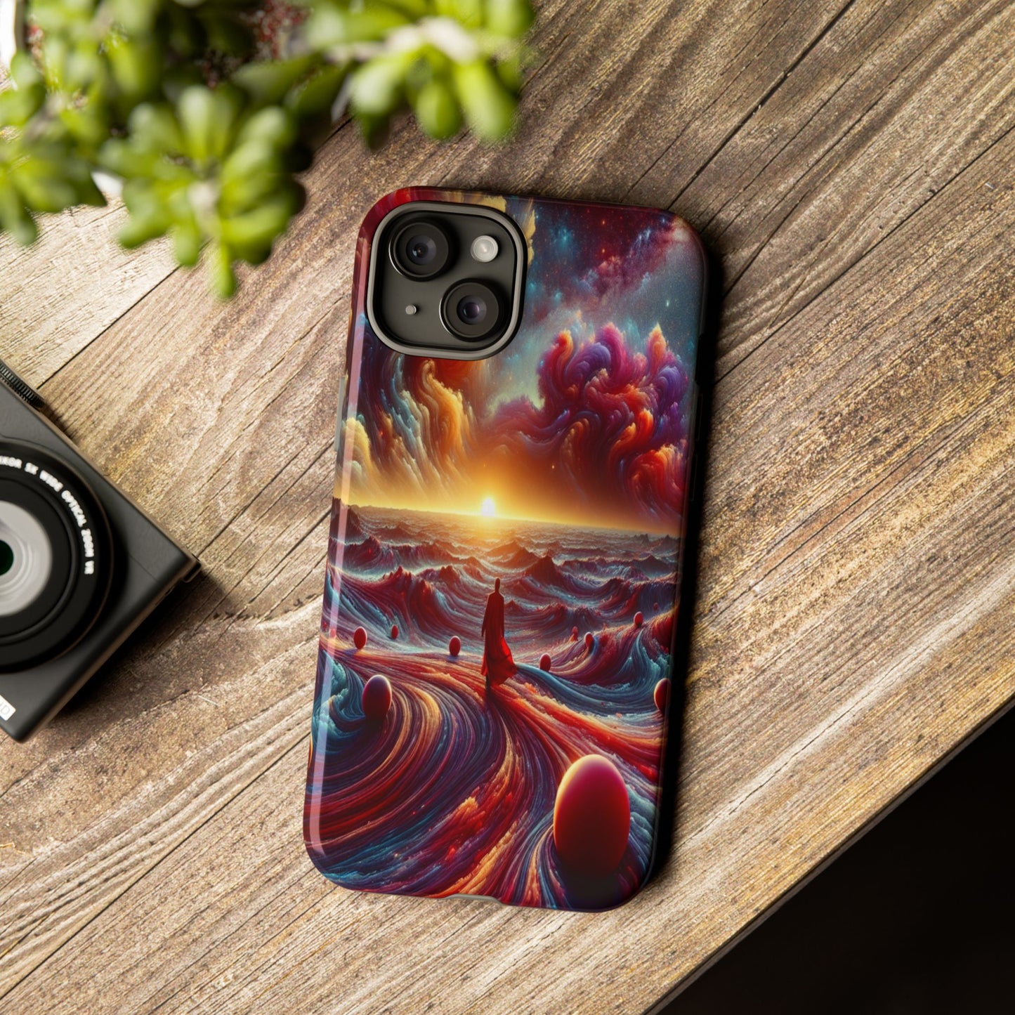 Journey Through Celestial Waves - Phone Case