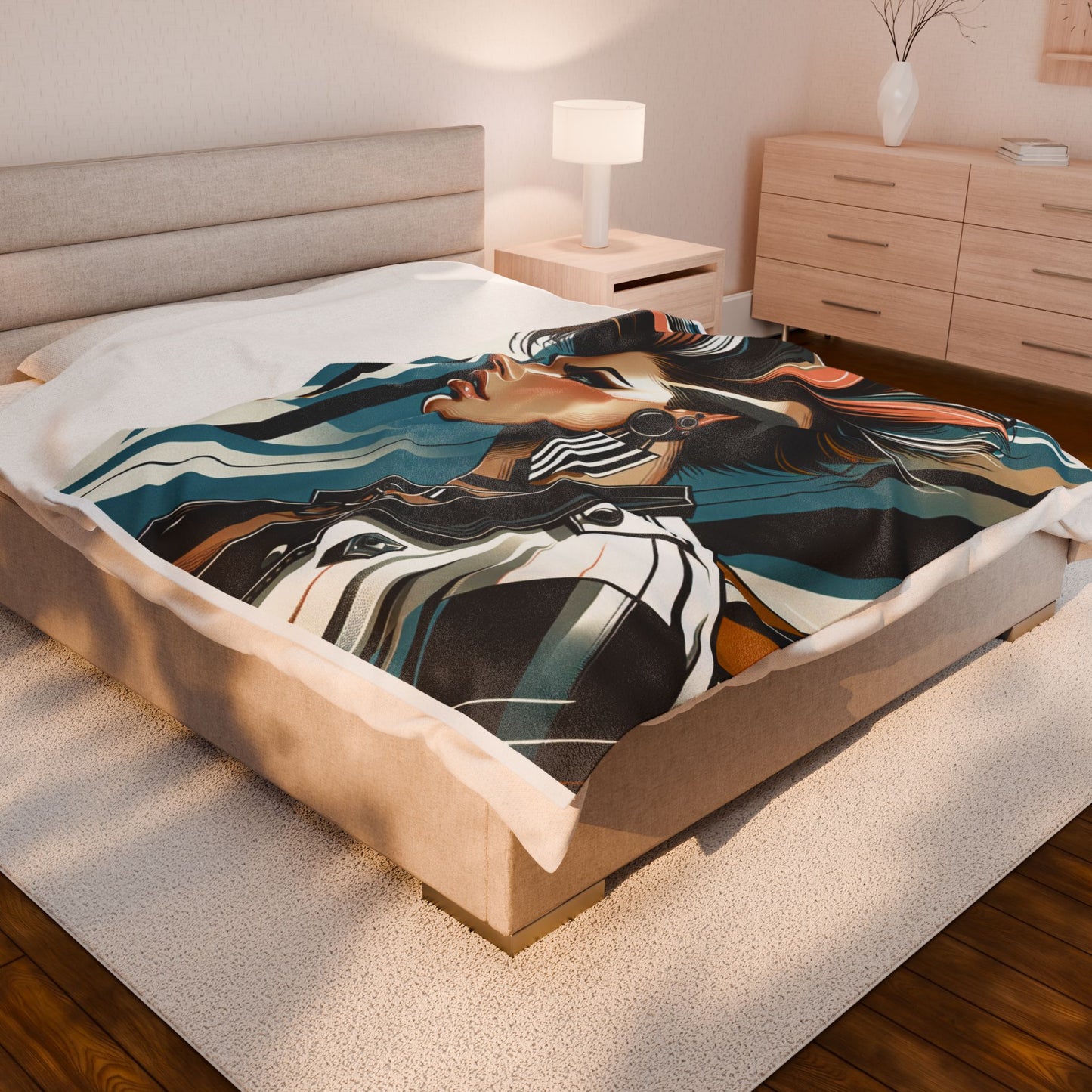 Modern Edge Portrait- Plush Blanket