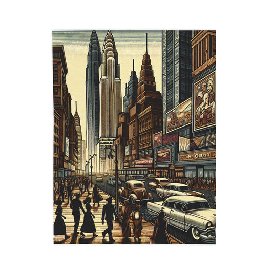 City Life Panorama - Plush Blanket