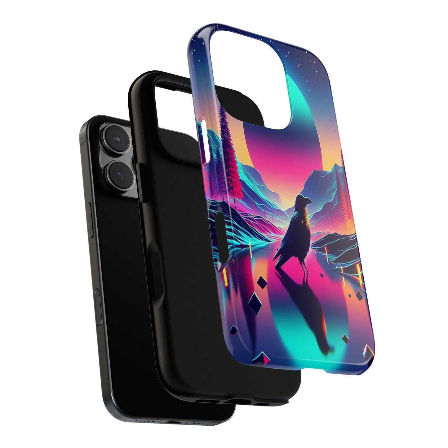 Celestial Horizon with Raven - Phone Case