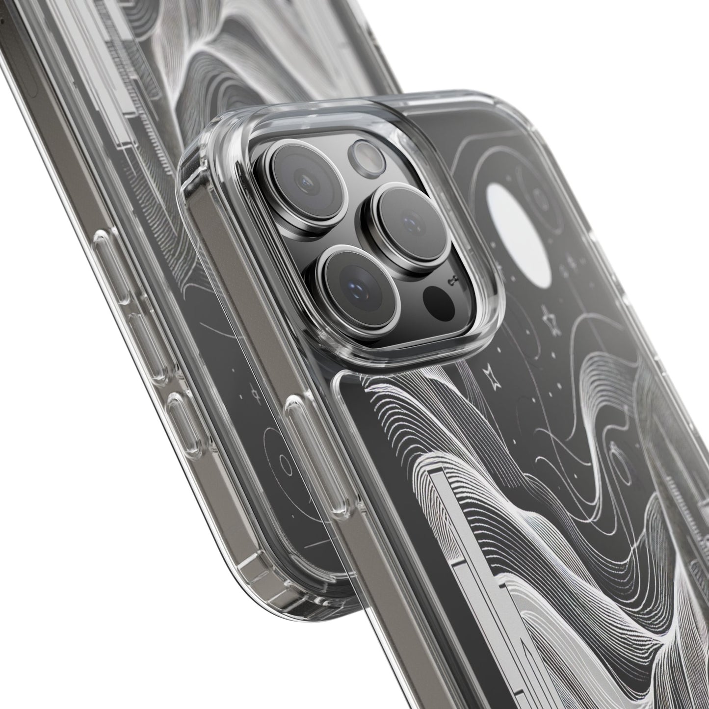 Transparent Illuminated Skyline Design Iphone Case Compatible With Iphone 16 15 14 - Clear Phone Cover