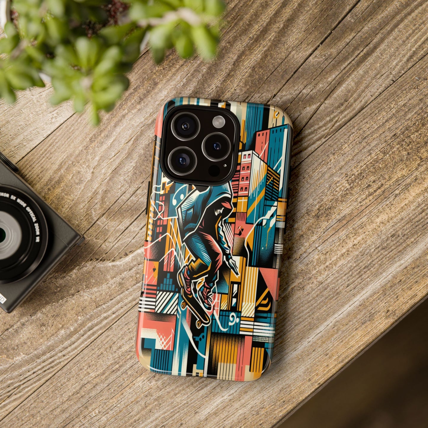 Skater in the Cityscape - Phone Case