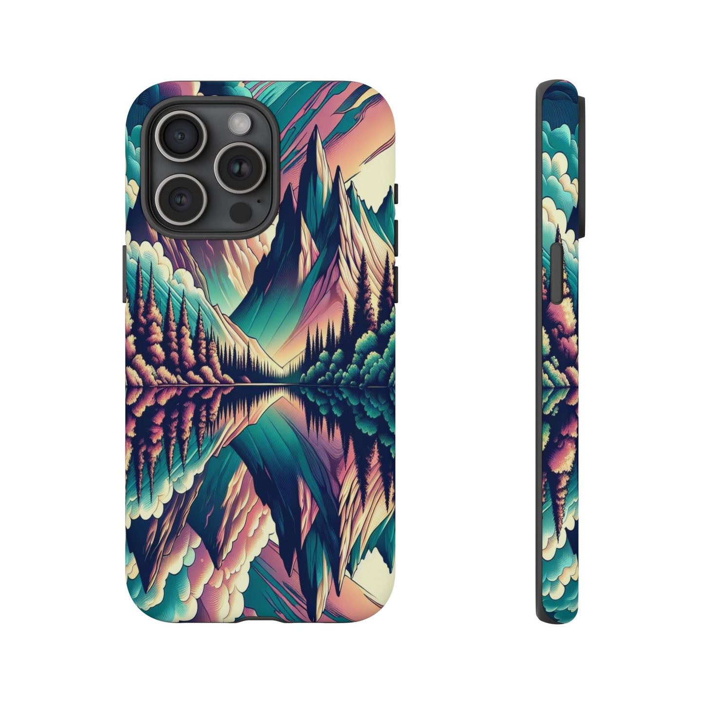Tranquil Peaks and Reflected Skies - Phone Case