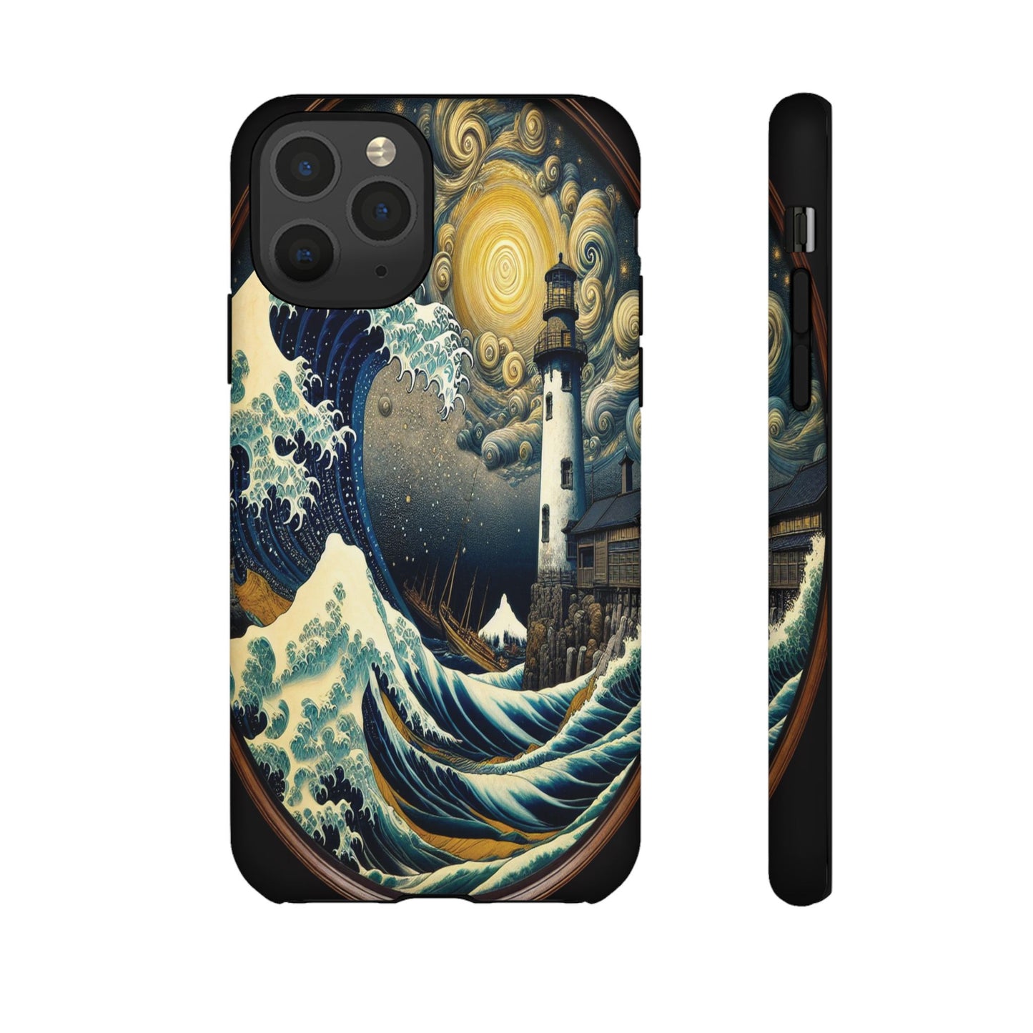 Protective Lighthouse Amidst Celestial Waves Iphone Case Compatible With Iphone 16 15 14 - Phone Cover