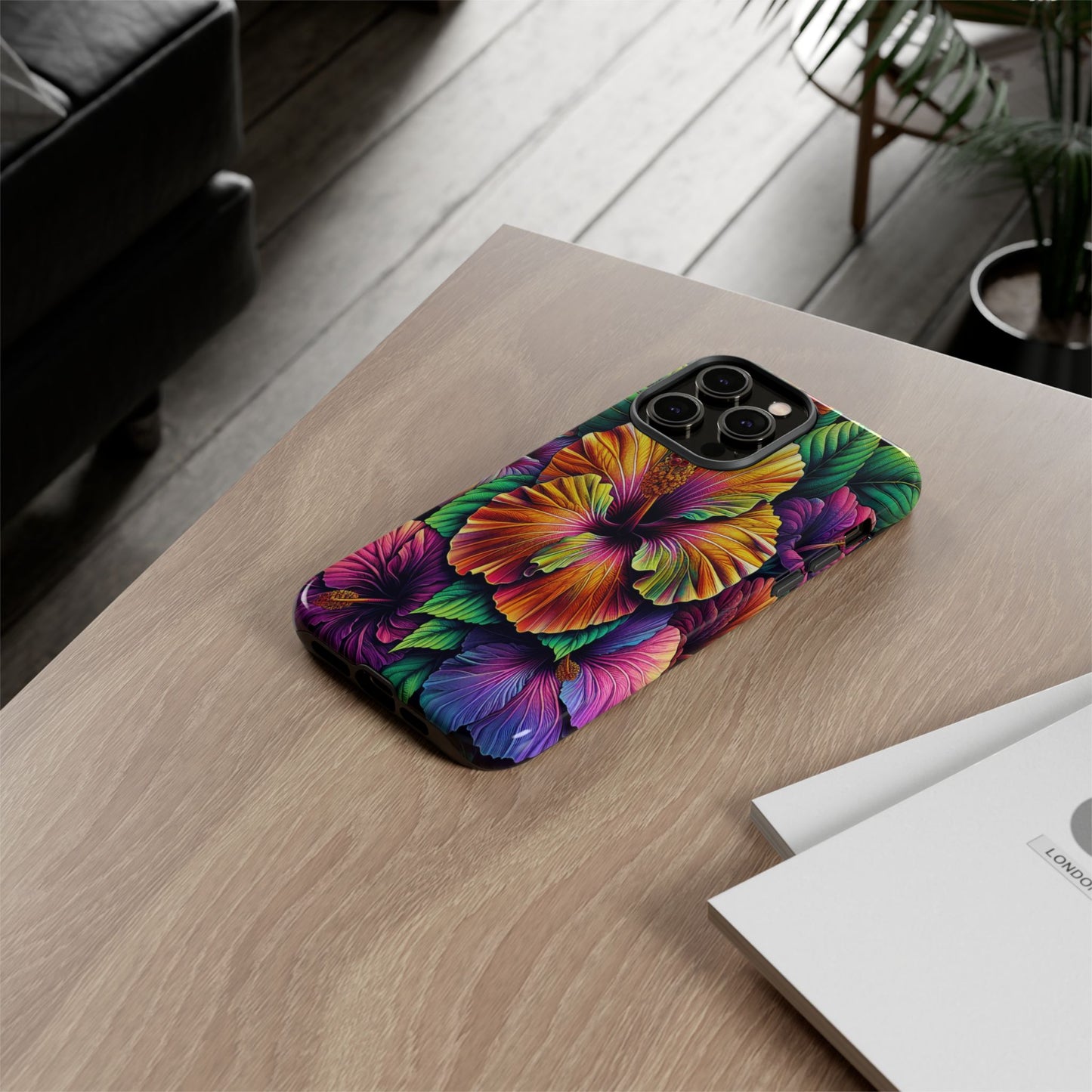 Custom ProtectiveColorful Hibiscus RadianceIphone Case Compatible With Iphone 16 15 14 - Phone Cover