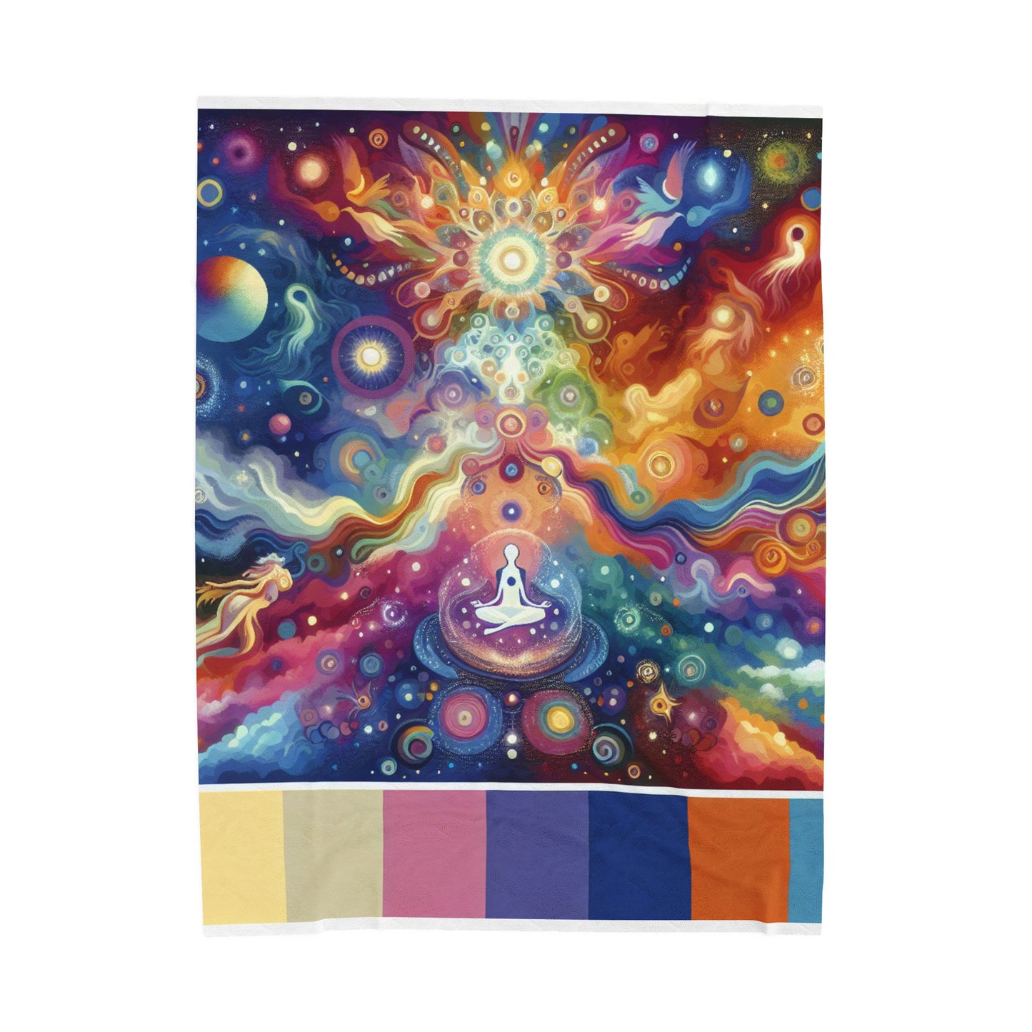 Meditative Cosmic Vortex - Plush Blanket
