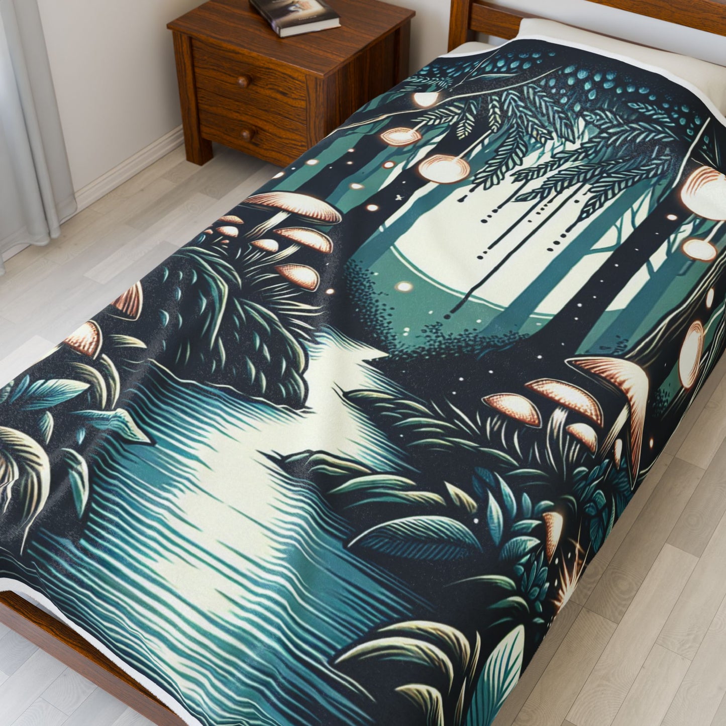 Mystical Woodland Pathway - Plush Blanket