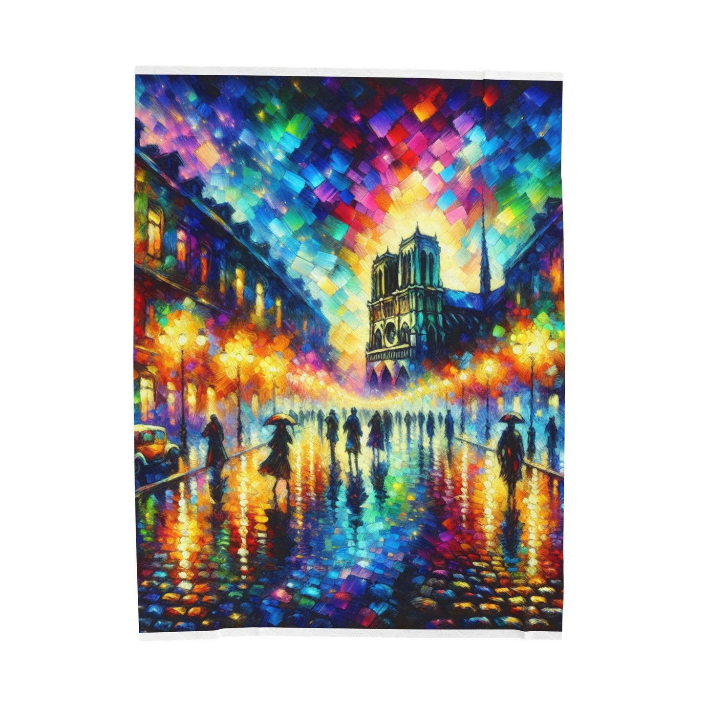 Evening Lights in the Rain - Plush Blanket
