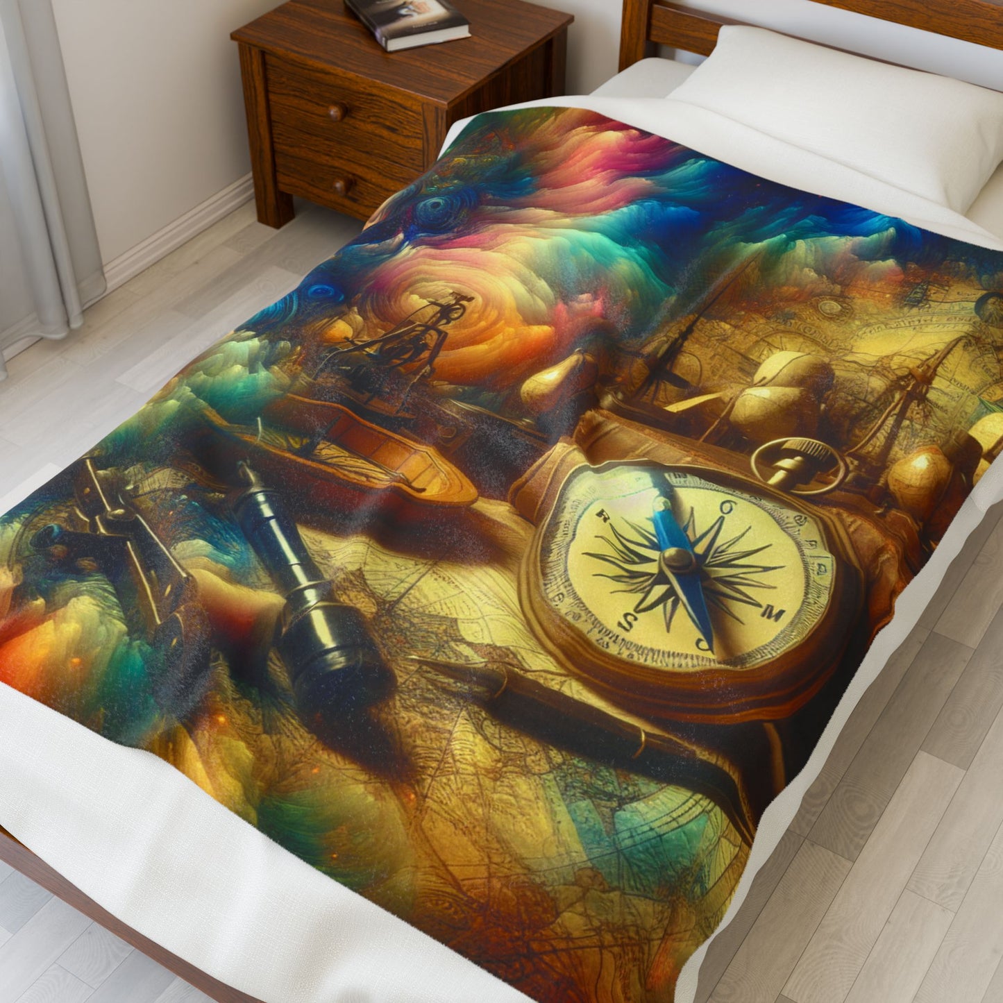 Navigating Through Colorful Chaos- Plush Blanket
