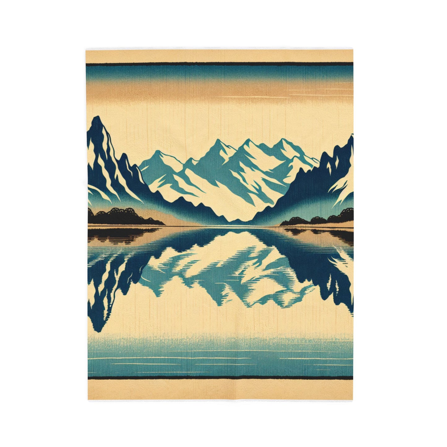Majestic Peaks Reflected in Tranquil Waters - Plush Blanket