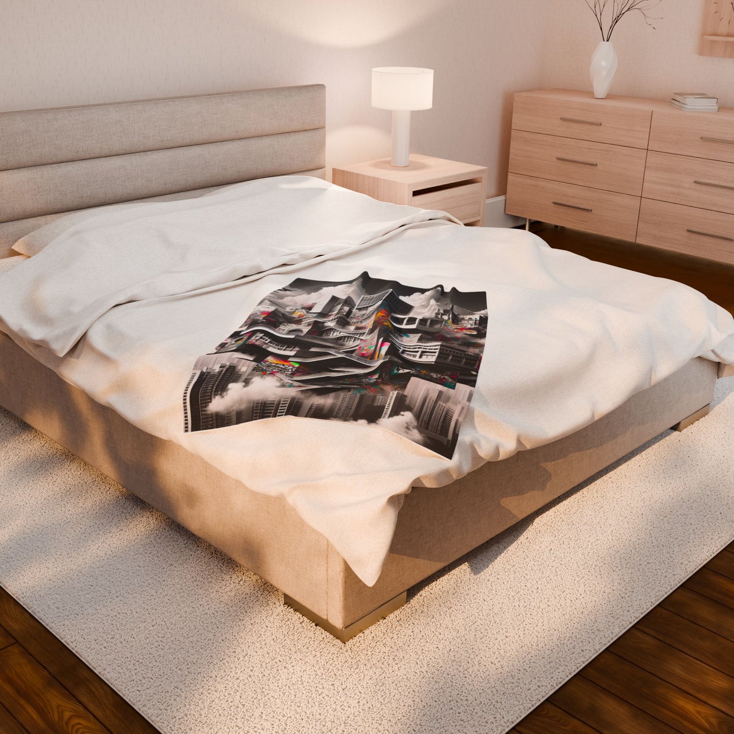 Floating Concrete Puzzle - Plush Blanket