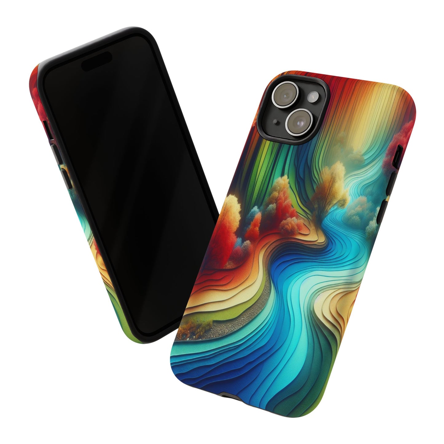 Protective River of Colors Iphone Case Compatible With Iphone 16 15 14 - Iphone Cover