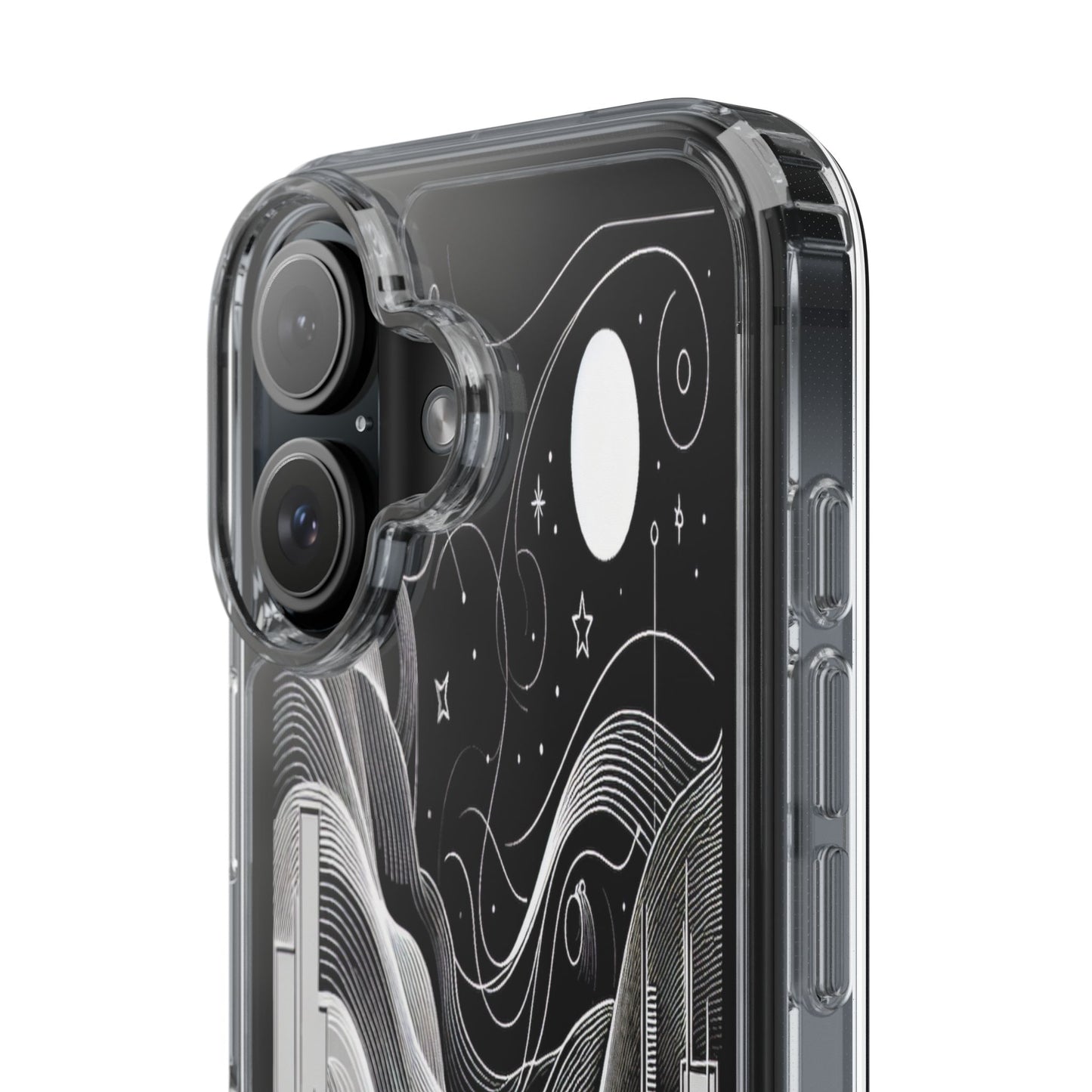 Transparent Illuminated Skyline Design Iphone Case Compatible With Iphone 16 15 14 - Clear Phone Cover