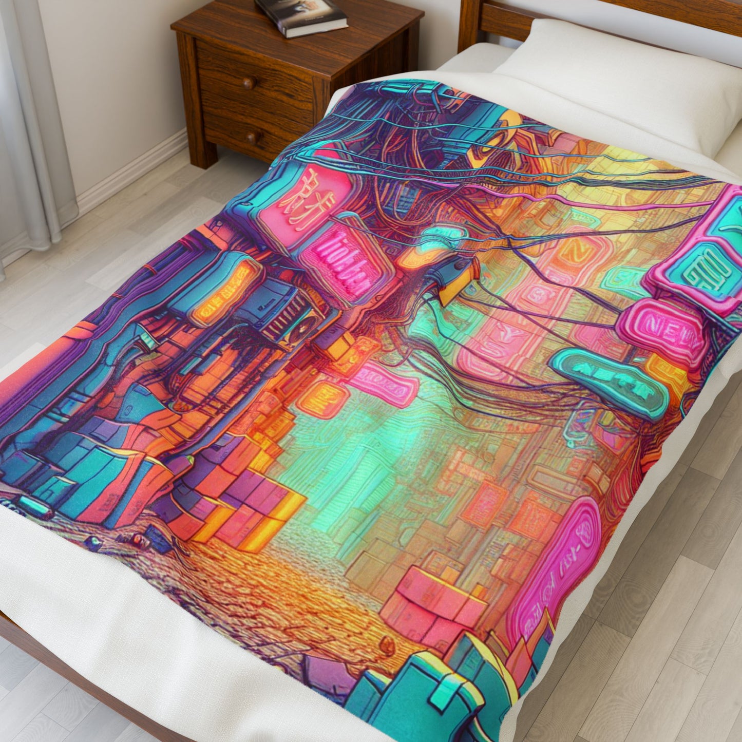 Neon Alley Vibrance - Plush Blanket