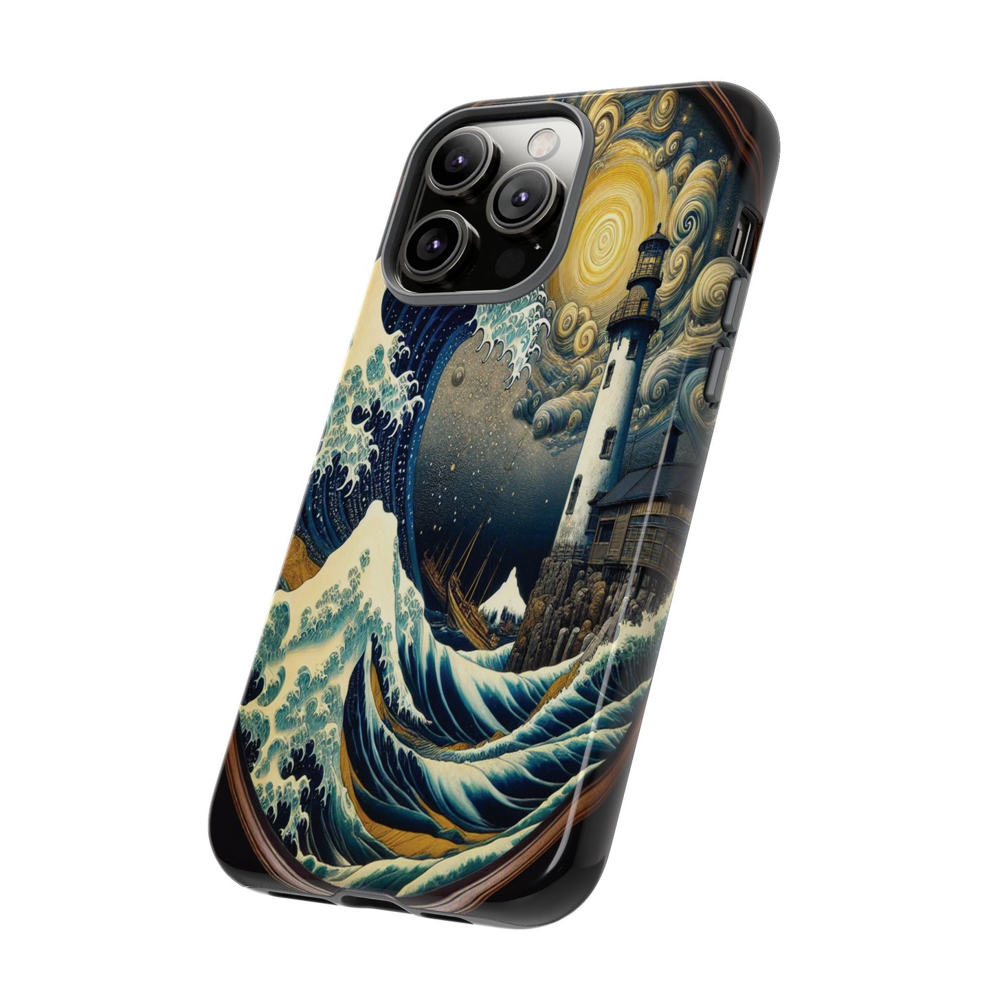Protective Lighthouse Amidst Celestial Waves Iphone Case Compatible With Iphone 16 15 14 - Phone Cover