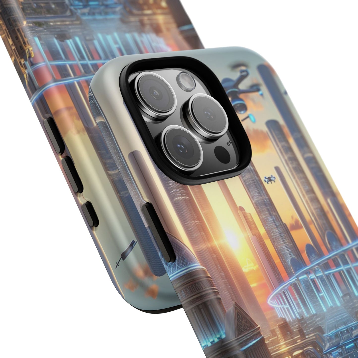Futuristic Cityscape Unveiled - Phone Case