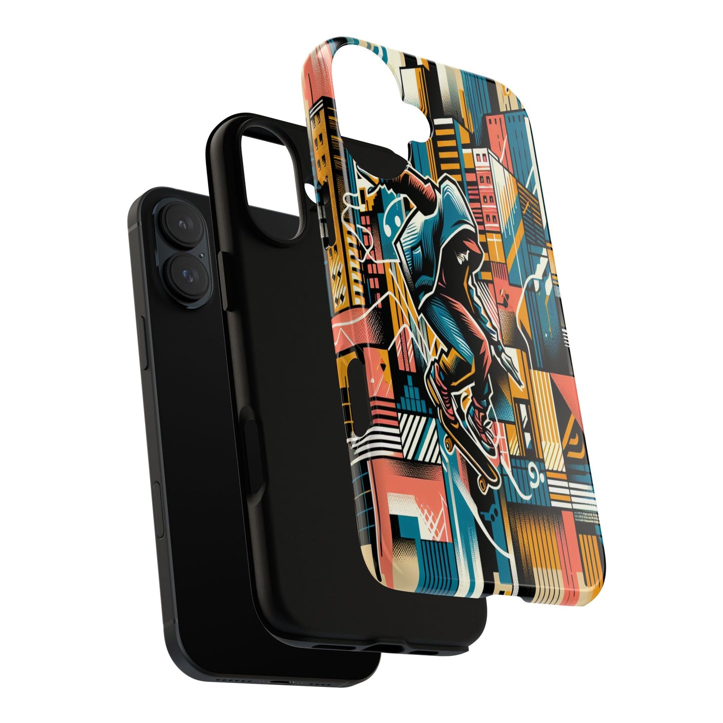 Skater in the Cityscape - Phone Case
