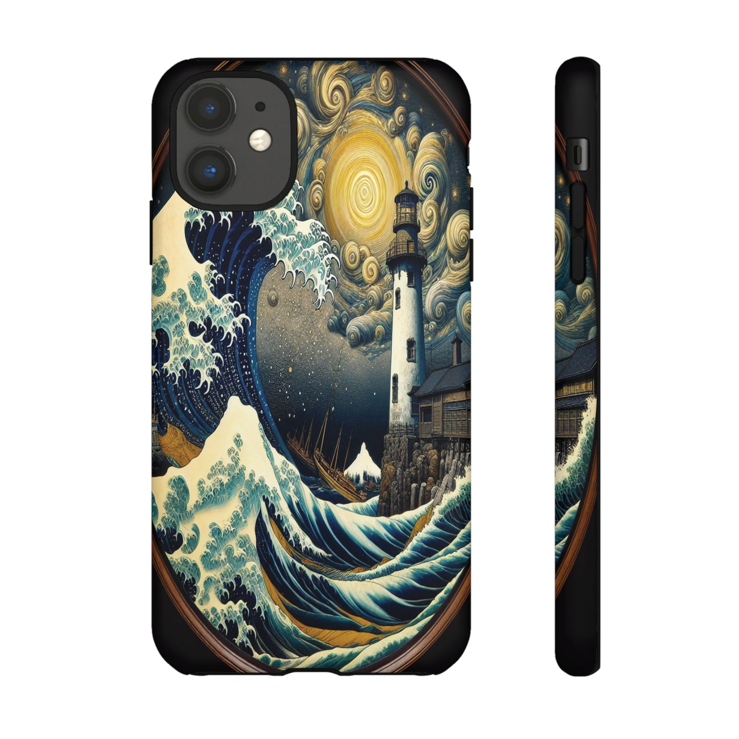 Protective Lighthouse Amidst Celestial Waves Iphone Case Compatible With Iphone 16 15 14 - Phone Cover